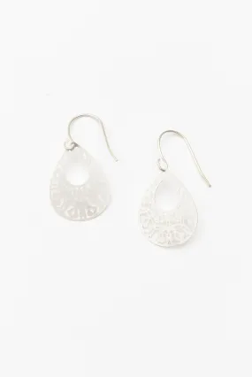 Silver Mini Filigree Teardrop Earrings