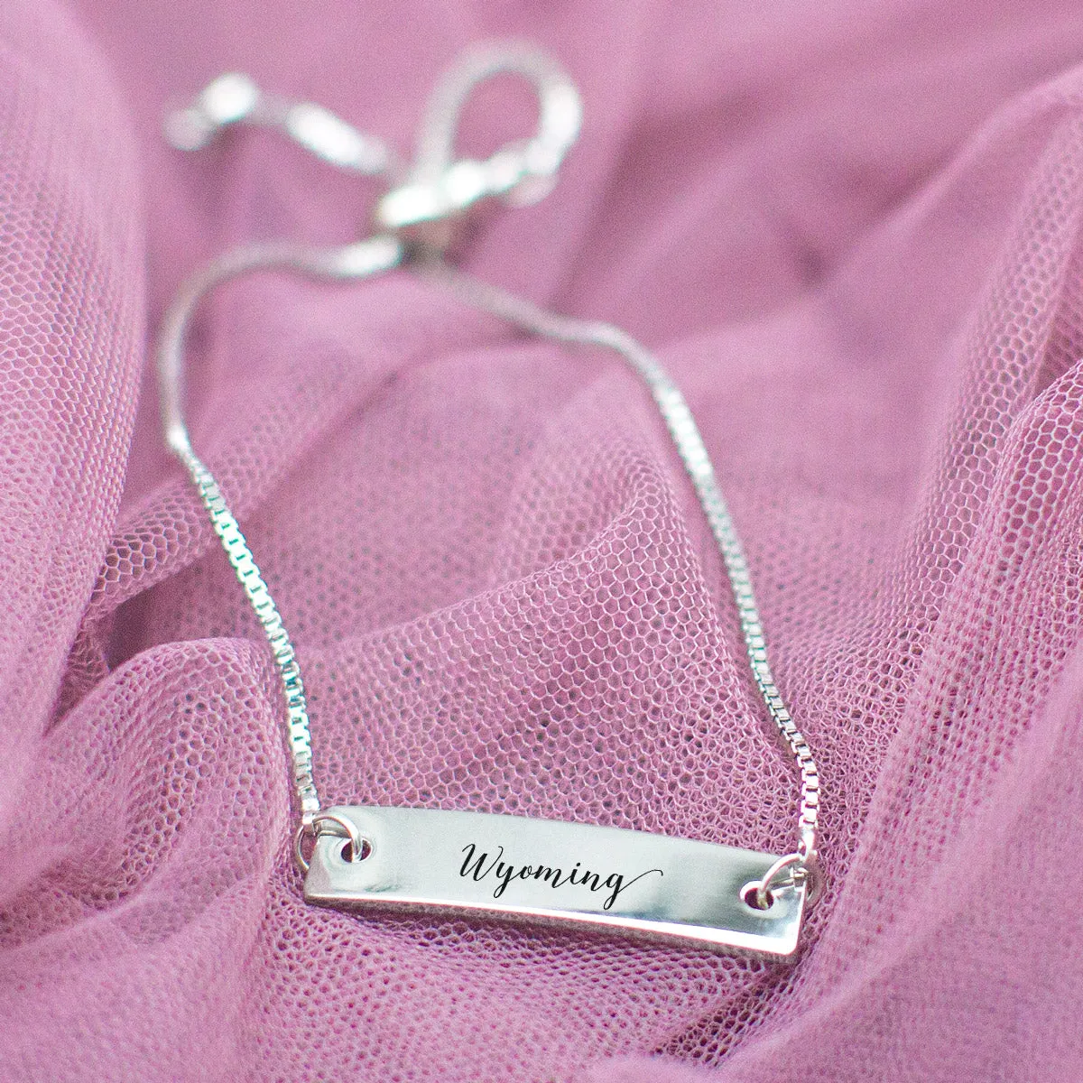 Silver Wyoming Adjustable Bar Bracelet