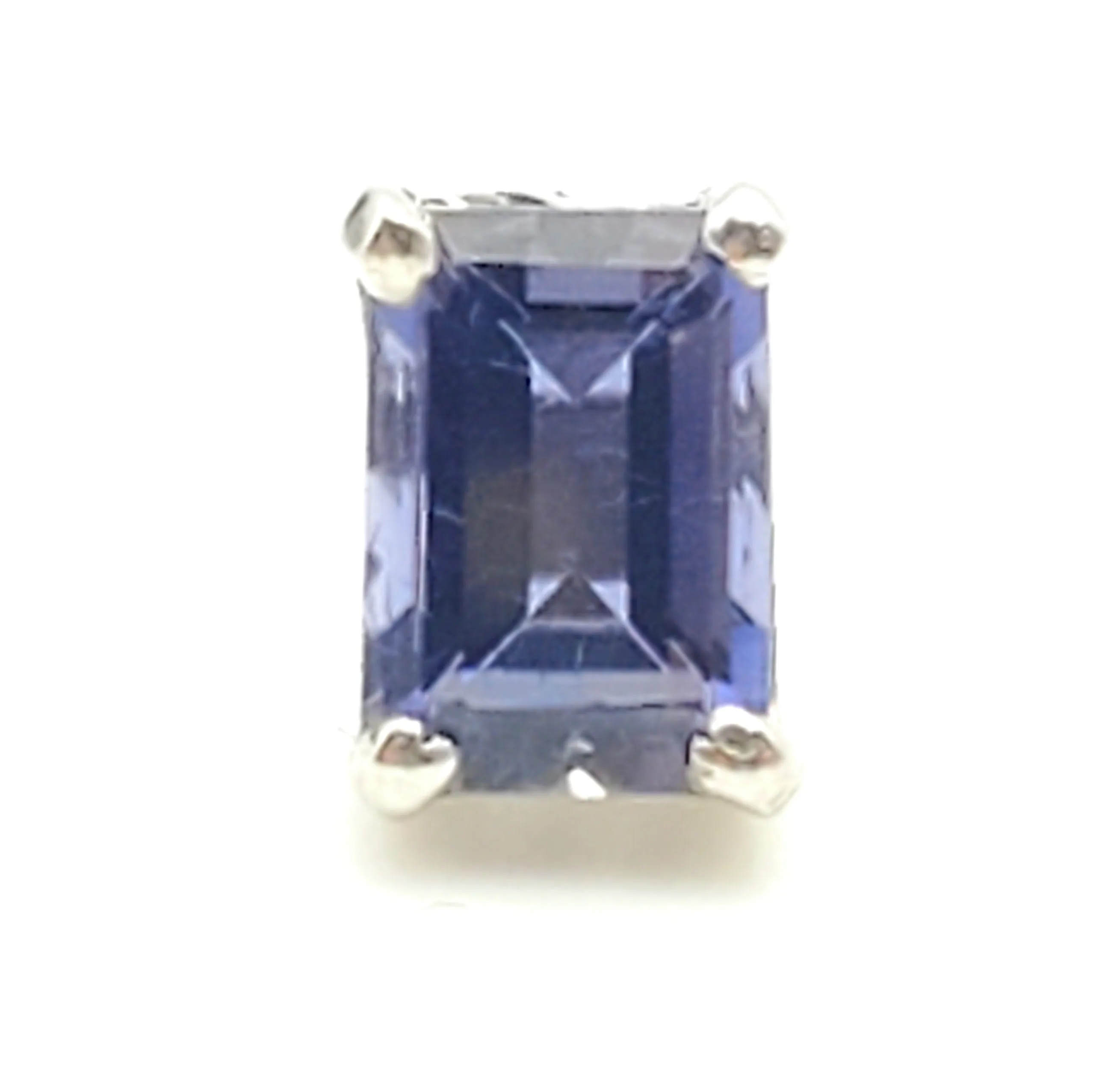 SINGLE Iolite Sterling Silver Stud Earring