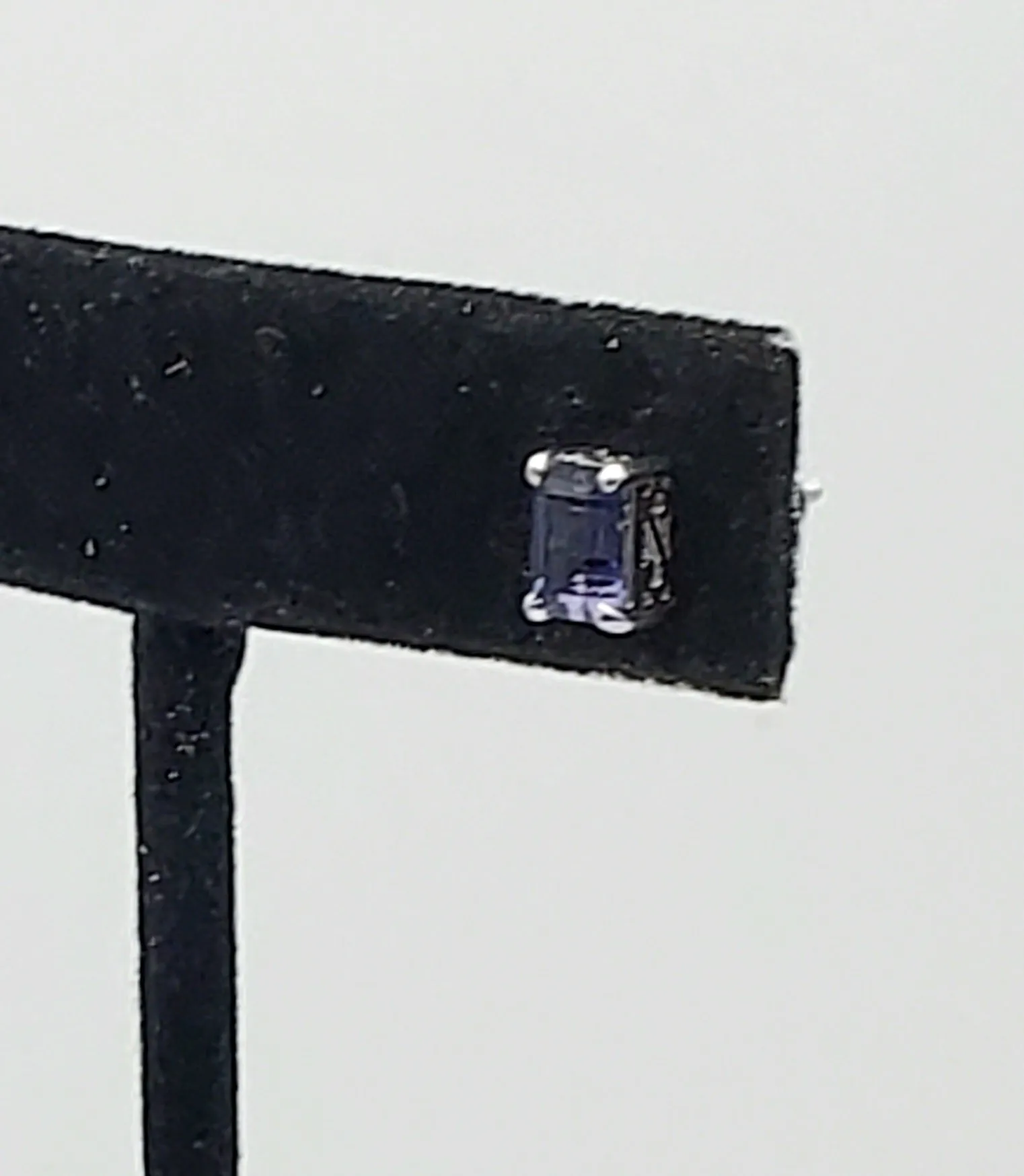 SINGLE Iolite Sterling Silver Stud Earring