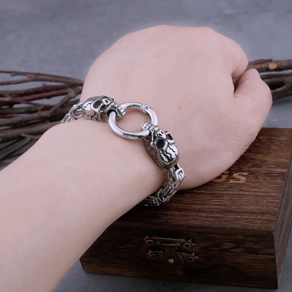 Skull Boutique Hip Hop Biker Neo-Gothic Viking Bracelet