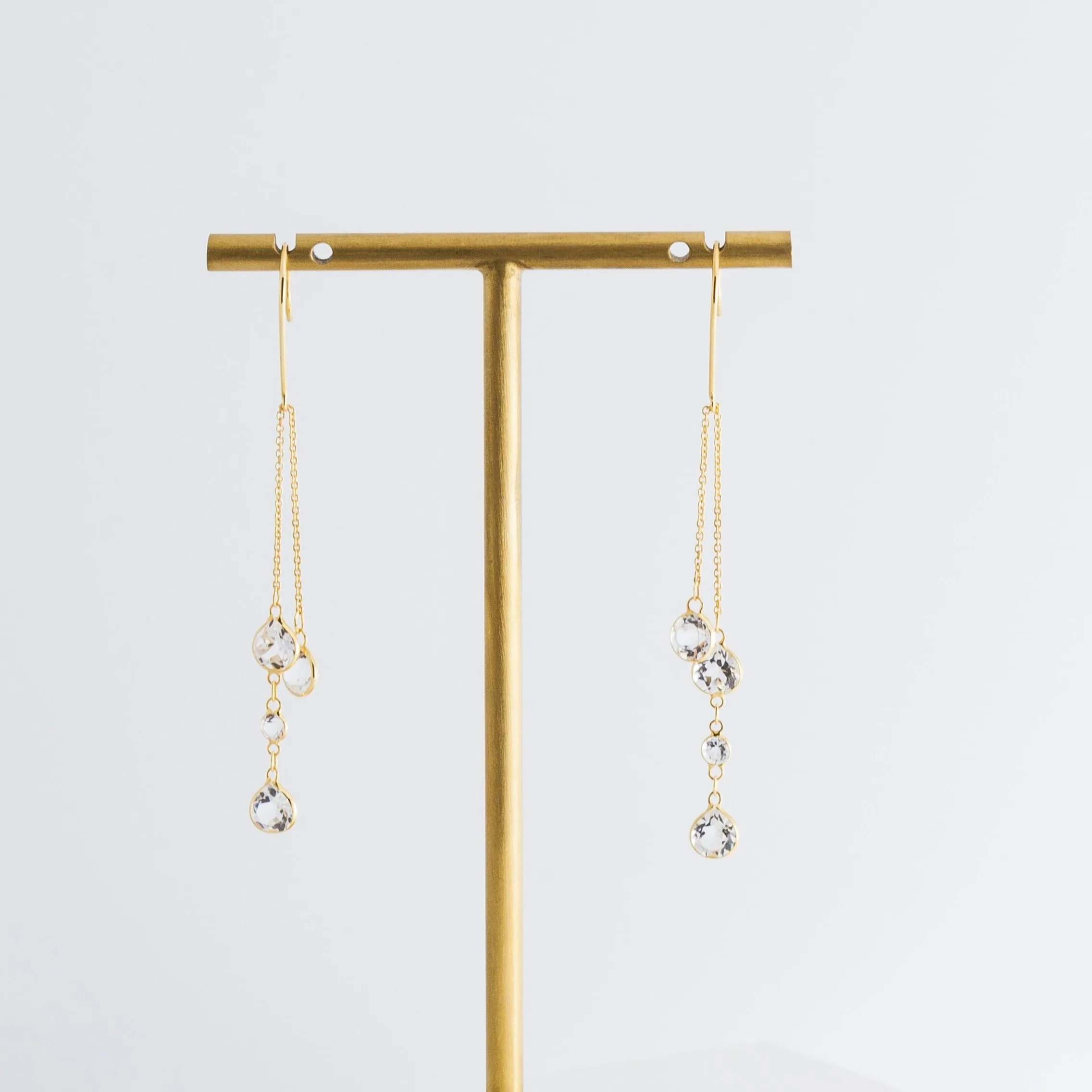 Sliding quartz earrings