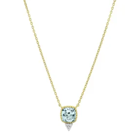 SLOANE STREET 18K YELLOW GOLD SKY BLUE TOPAZ DIAMOND NECKLACE