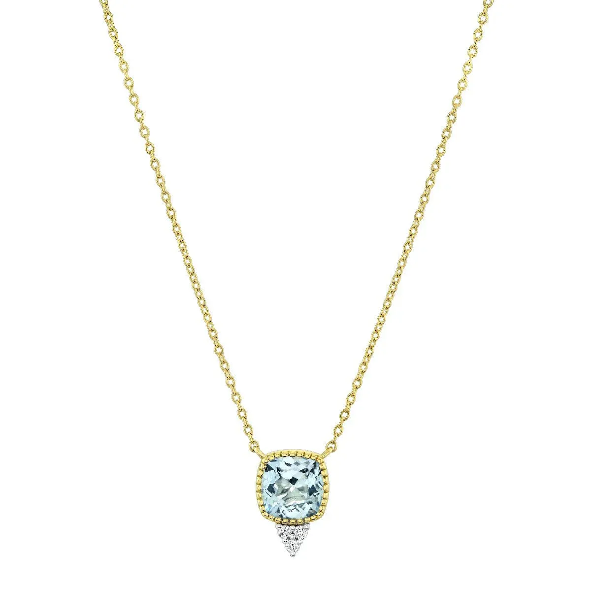 SLOANE STREET 18K YELLOW GOLD SKY BLUE TOPAZ DIAMOND NECKLACE