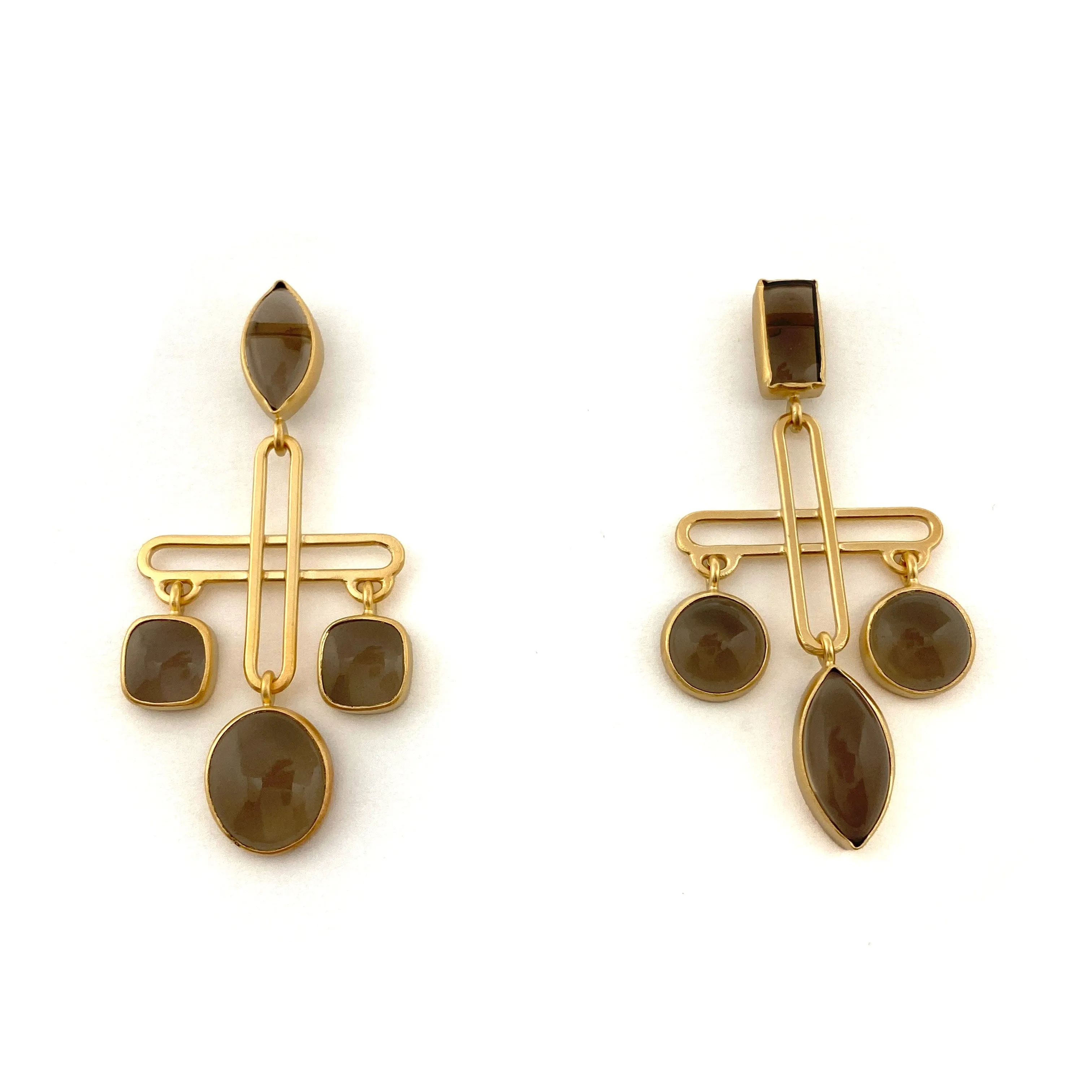 Smokey Quartz Plus Drop Earrings