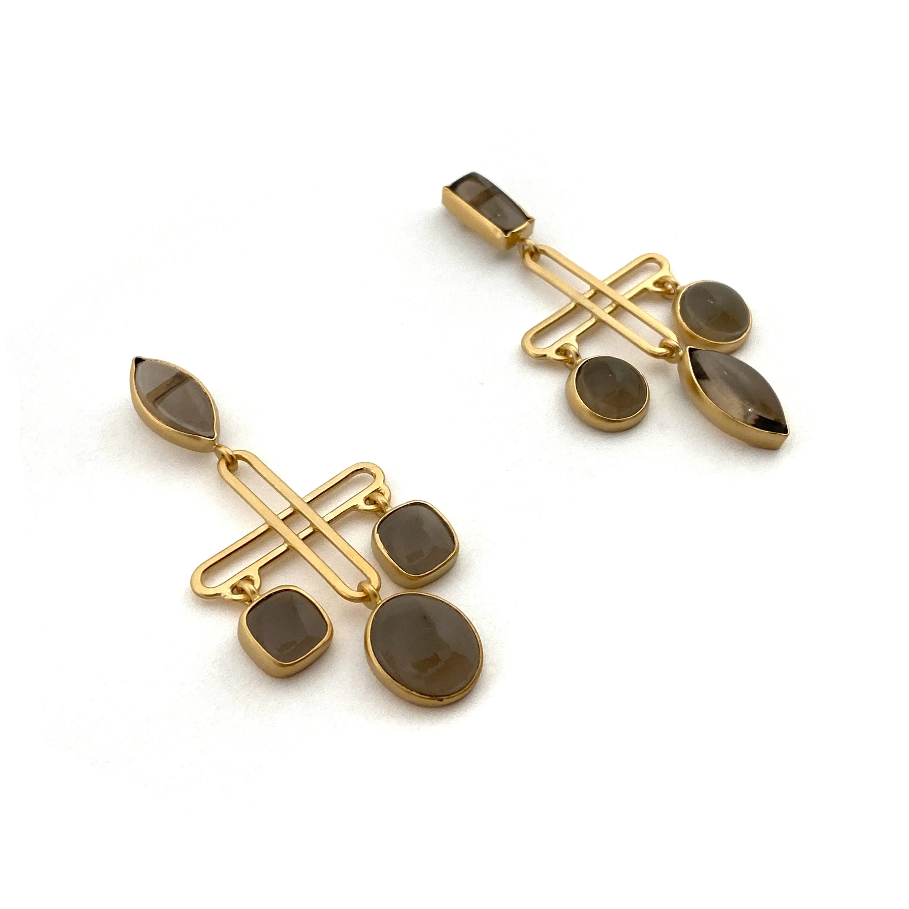 Smokey Quartz Plus Drop Earrings