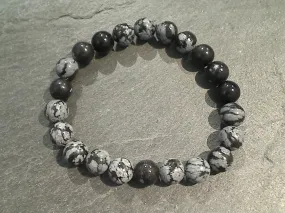 Snowflake Obsidian 8MM Stretch Bracelet