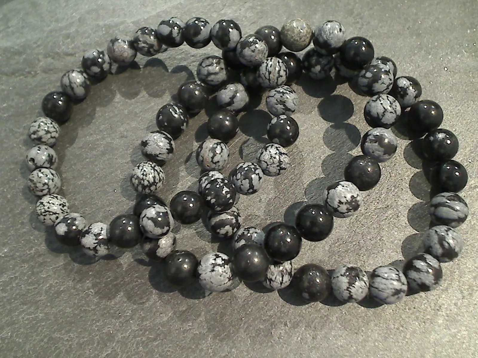 Snowflake Obsidian 8MM Stretch Bracelet