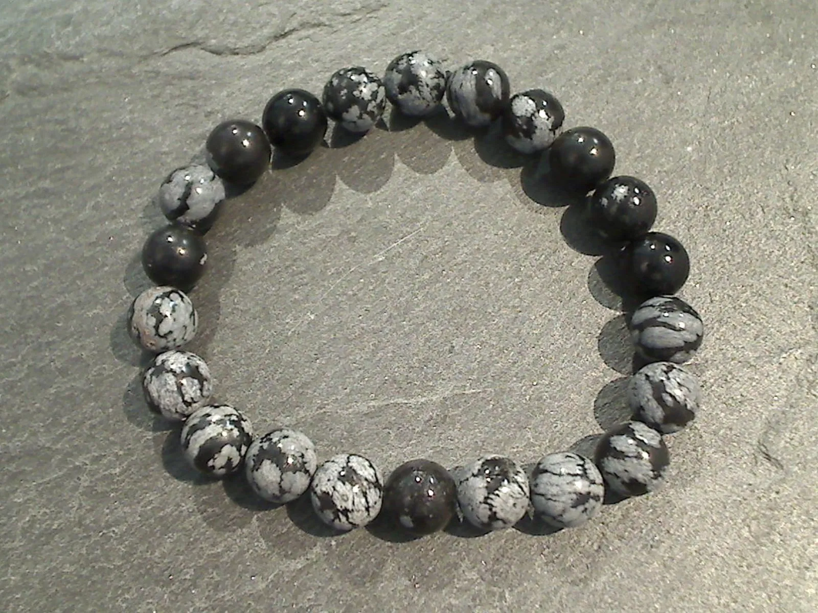 Snowflake Obsidian 8MM Stretch Bracelet