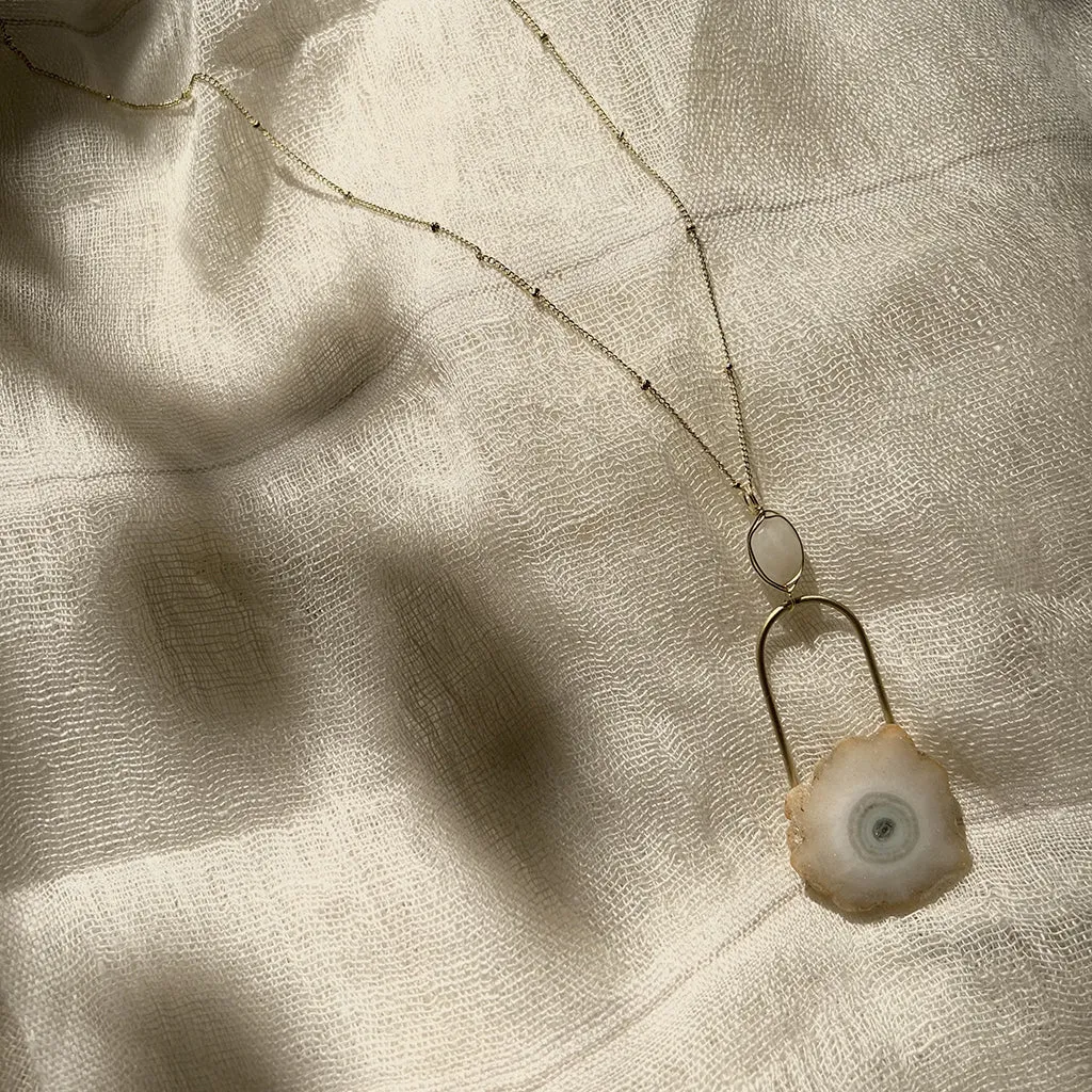 Solar Quartz Eye Necklace | Energy Healing & Protection | Handmade Jewelry