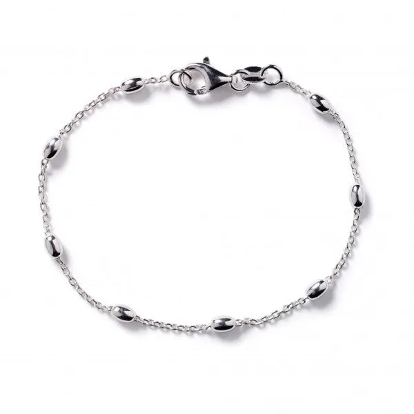 Southern Gates Sterling Silver Rice Bead Satellite Bracelet 8" Inches (98886)