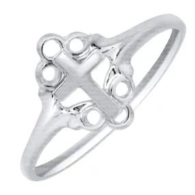 SS Filigree Cross Ring