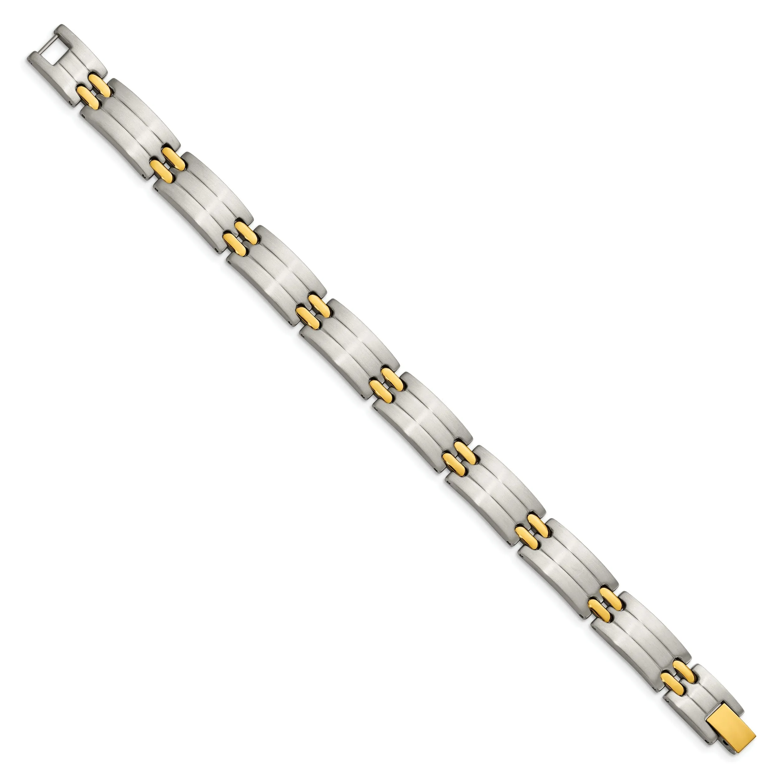 Stainless Steel 24k Gold Fold Over Bracelet