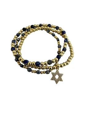 Star of David Bracelet Set - Blue