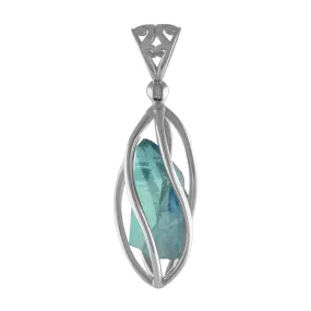 Starborn Sterling Silver Aqua Aura Quartz Crystal Pendant