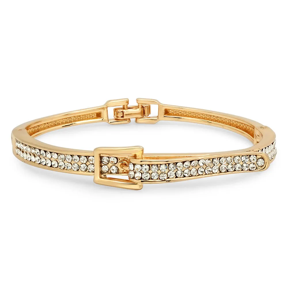 Steeltime Ladies 18k White/Gold CZ Bracelet