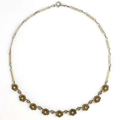 Sterling Flower 1930s Necklace by Fahrner