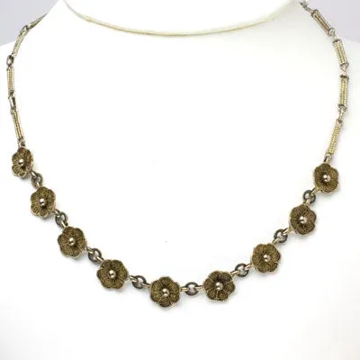 Sterling Flower 1930s Necklace by Fahrner