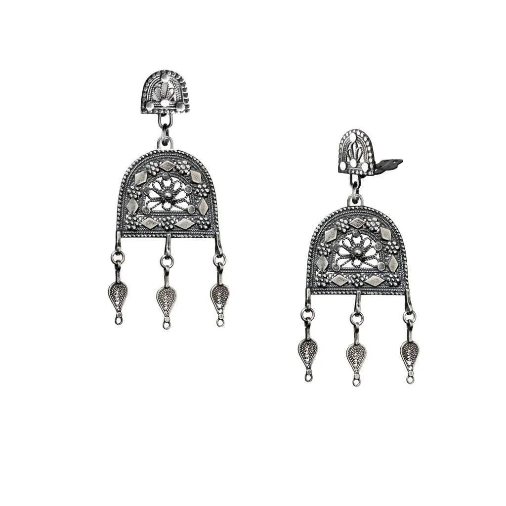 Sterling Silver Earrings for woman Israeli Ethnic jewelry