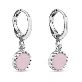 Sterling Silver-Plated Rose Quartz Drop Earrings