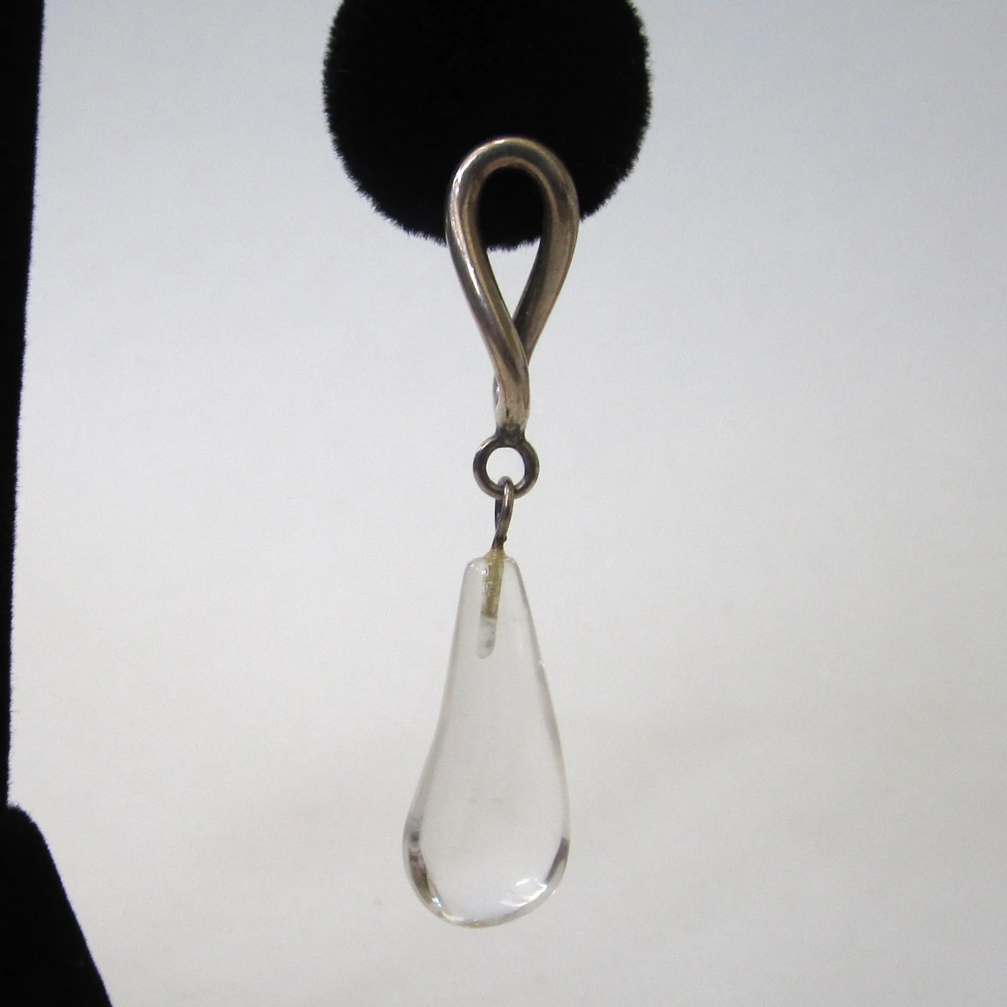 Sterling Silver Quartz Teardrop Earrings