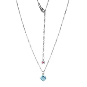 Sterling Silver Swiss Blue Topaz Solitaire Pendant