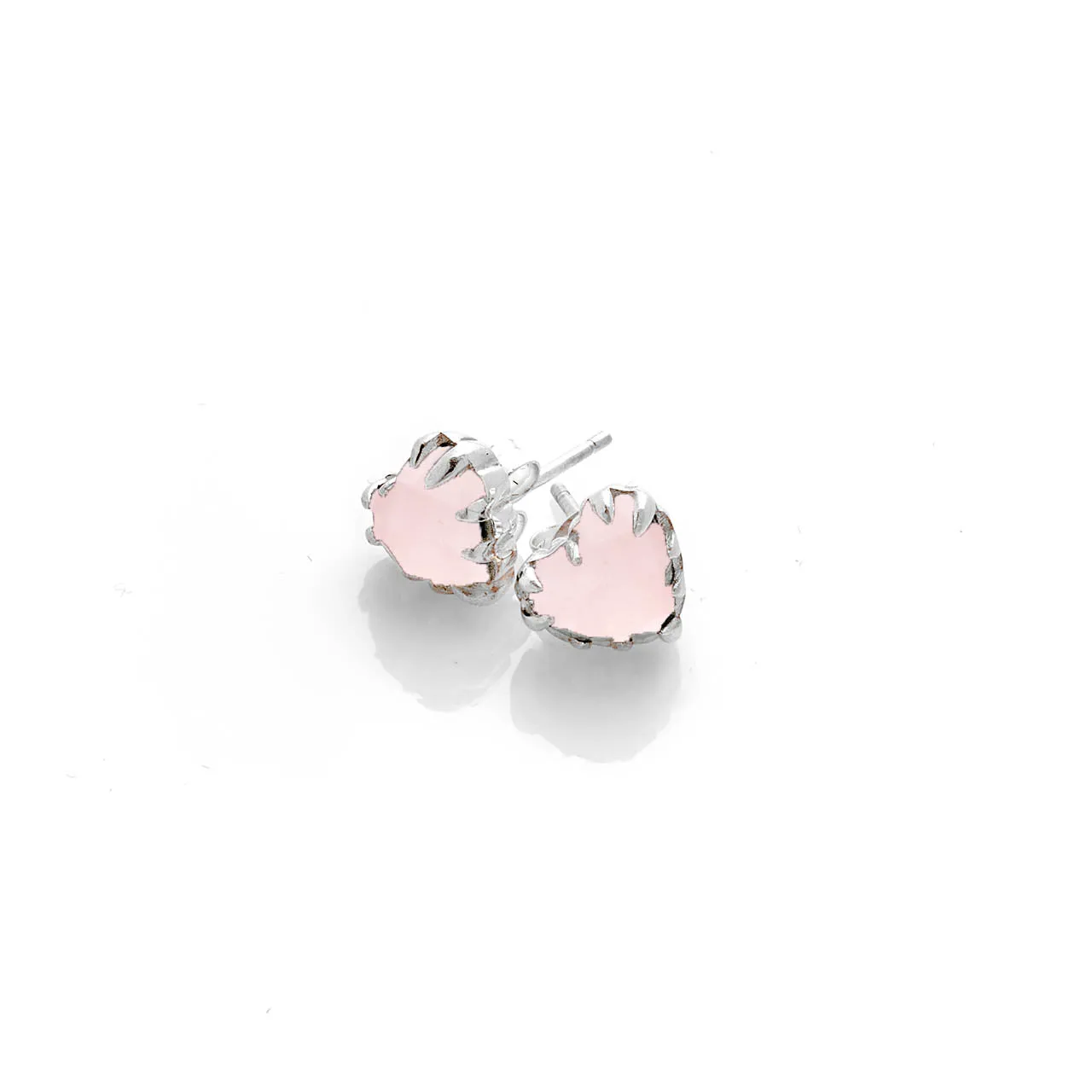 Stolen Girlfriends Club Love Claw Earrings - Sterling Silver & Rose Quartz