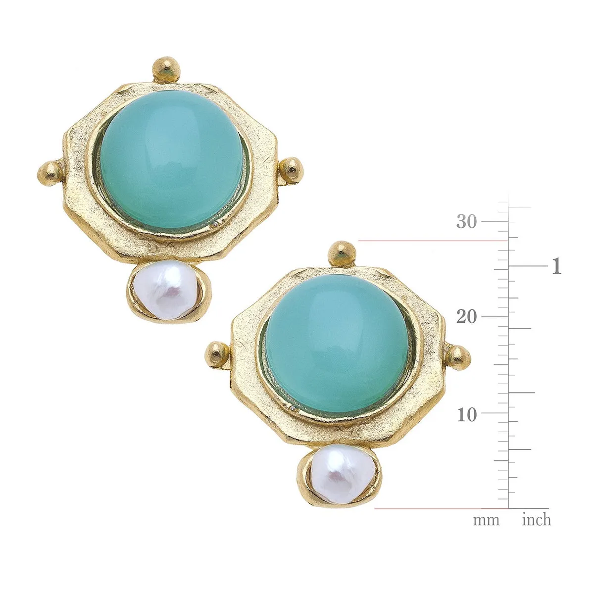 Susan Shaw Becca Stud Earrings in Aqua Quartz