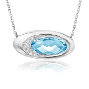 Swiss Blue Topaz & Diamond Necklace