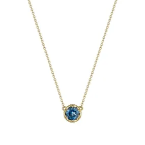 Tacori Petite Crescent Station Necklace featuring London Blue Topaz SN23733FY