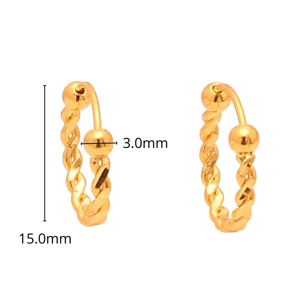 TAKA Jewellery 999 Pure Gold 5G Earrings Twist Hoop