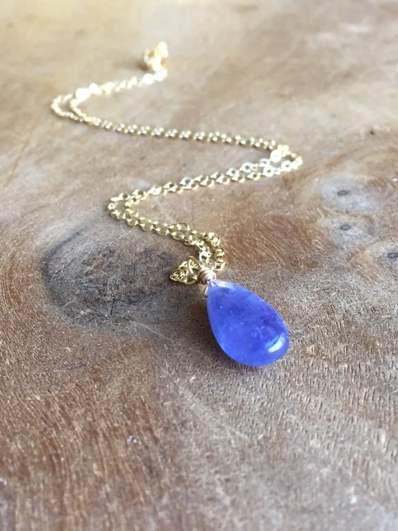 Tanzanite Pendant Necklace 14k Gold Filled or Sterling Silver