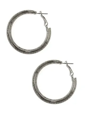 TE9479 Jennie Textured Hoop Earrings