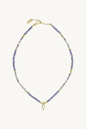 Theia Tanzanite & Fluorite Silver Beaded Necklace