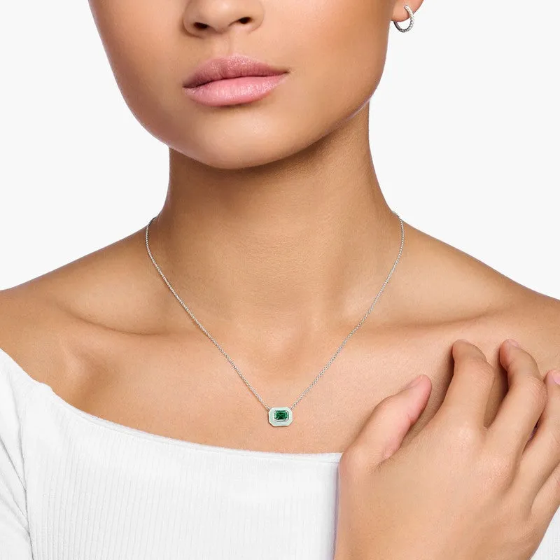 Thomas Sabo Necklace - Green Stone - Silver