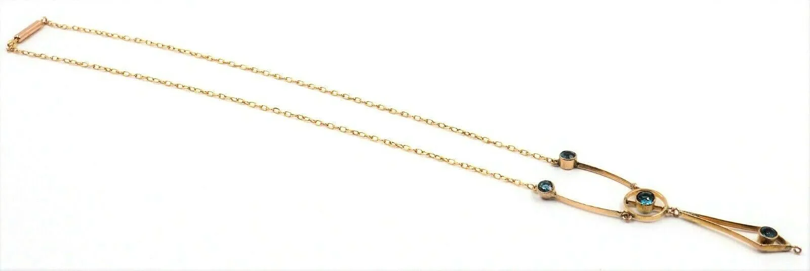 Topaz 9ct Yellow Gold Necklace with Fine Cable Link Chain