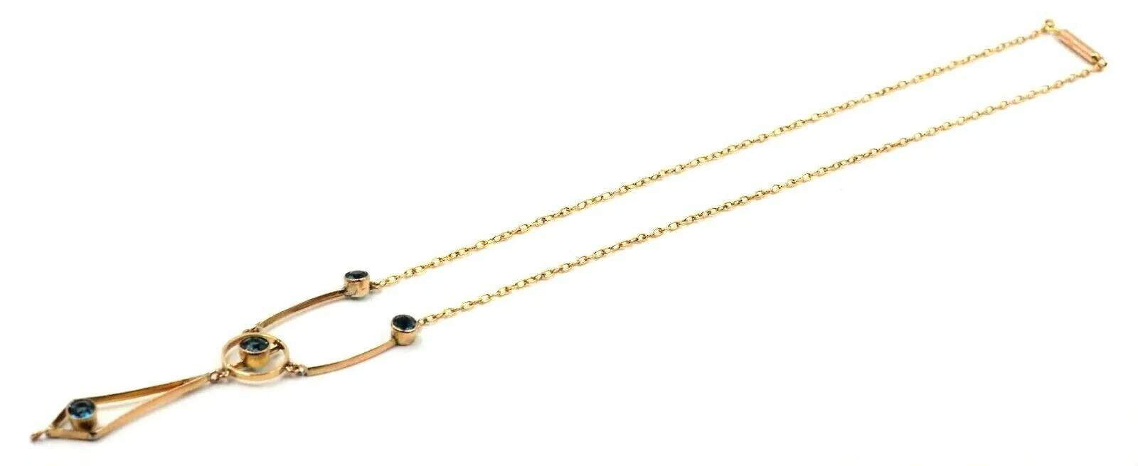 Topaz 9ct Yellow Gold Necklace with Fine Cable Link Chain