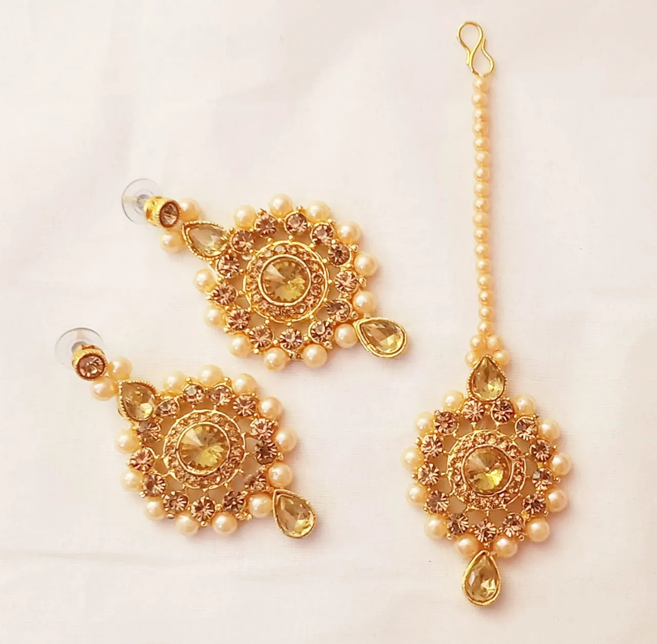 Traditional Golden Plated Neckalce Set with Earring for Women and Girls