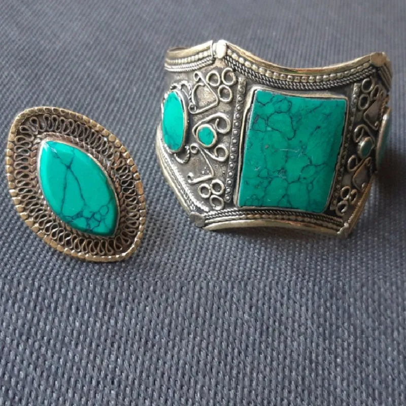 Tribal Ring and Cuff Bracelet