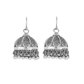 Tribal Silver Bell Earrings From Rajasthan