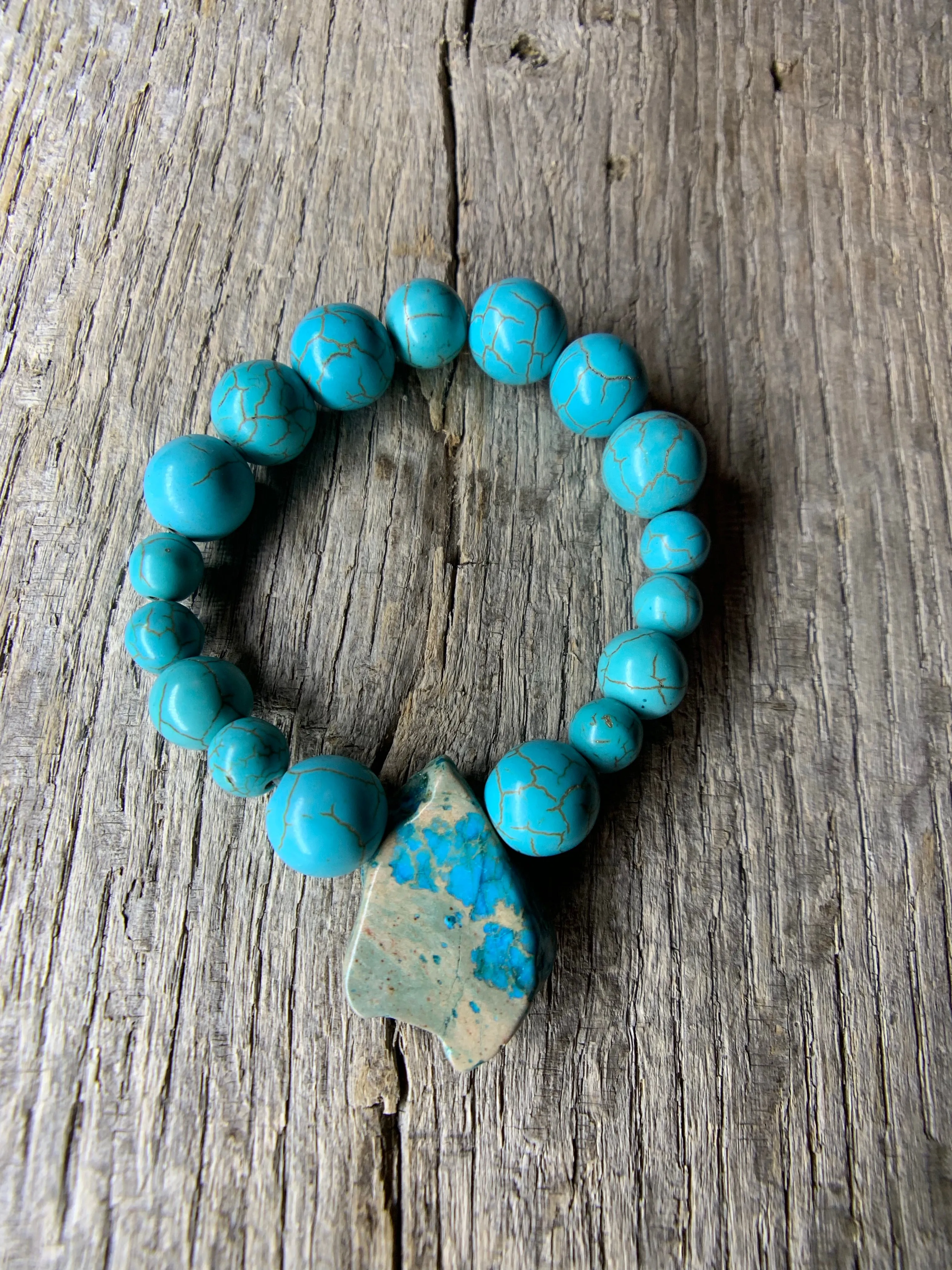 Turquoise Bracelet with Large Stone Accent