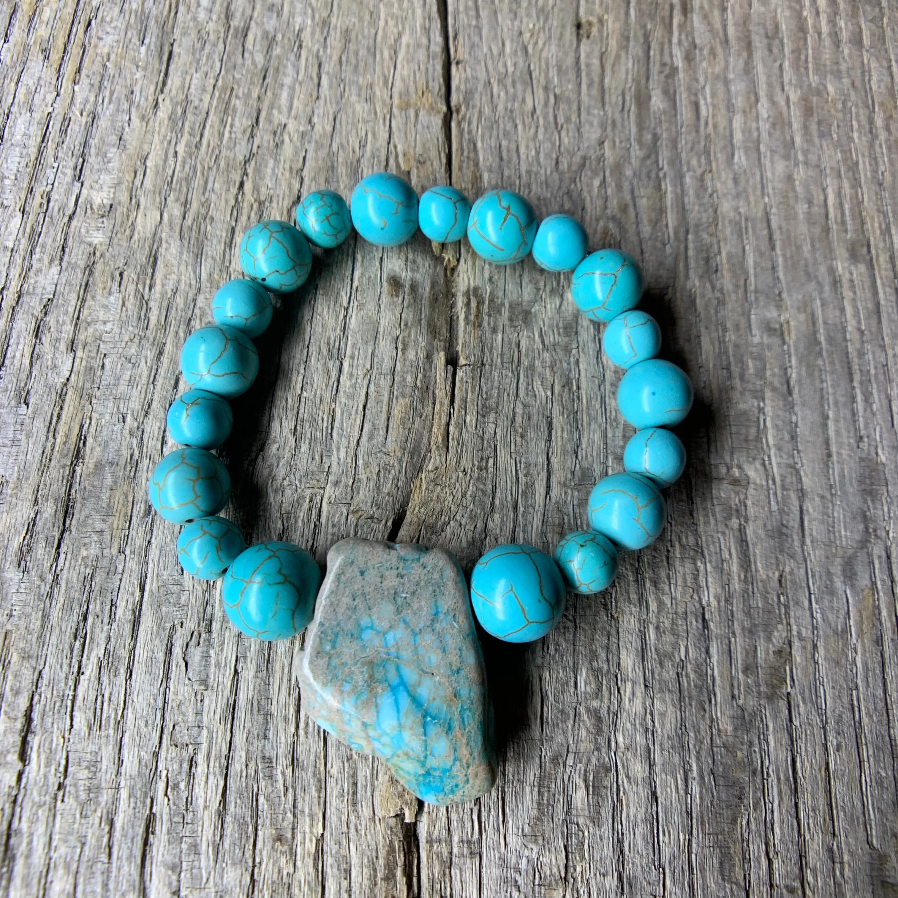 Turquoise Bracelet with Large Stone Accent