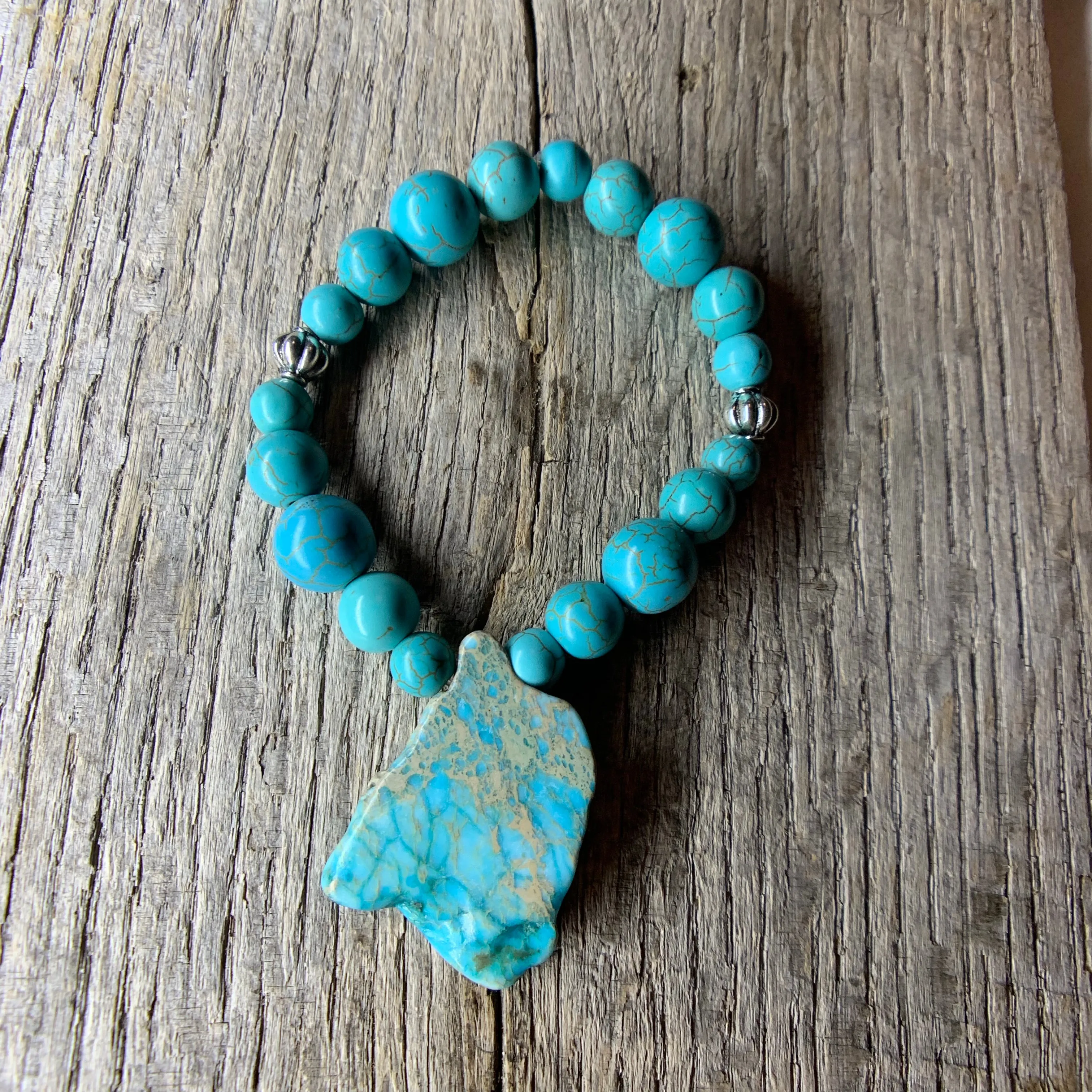 Turquoise Bracelet with Large Stone Accent