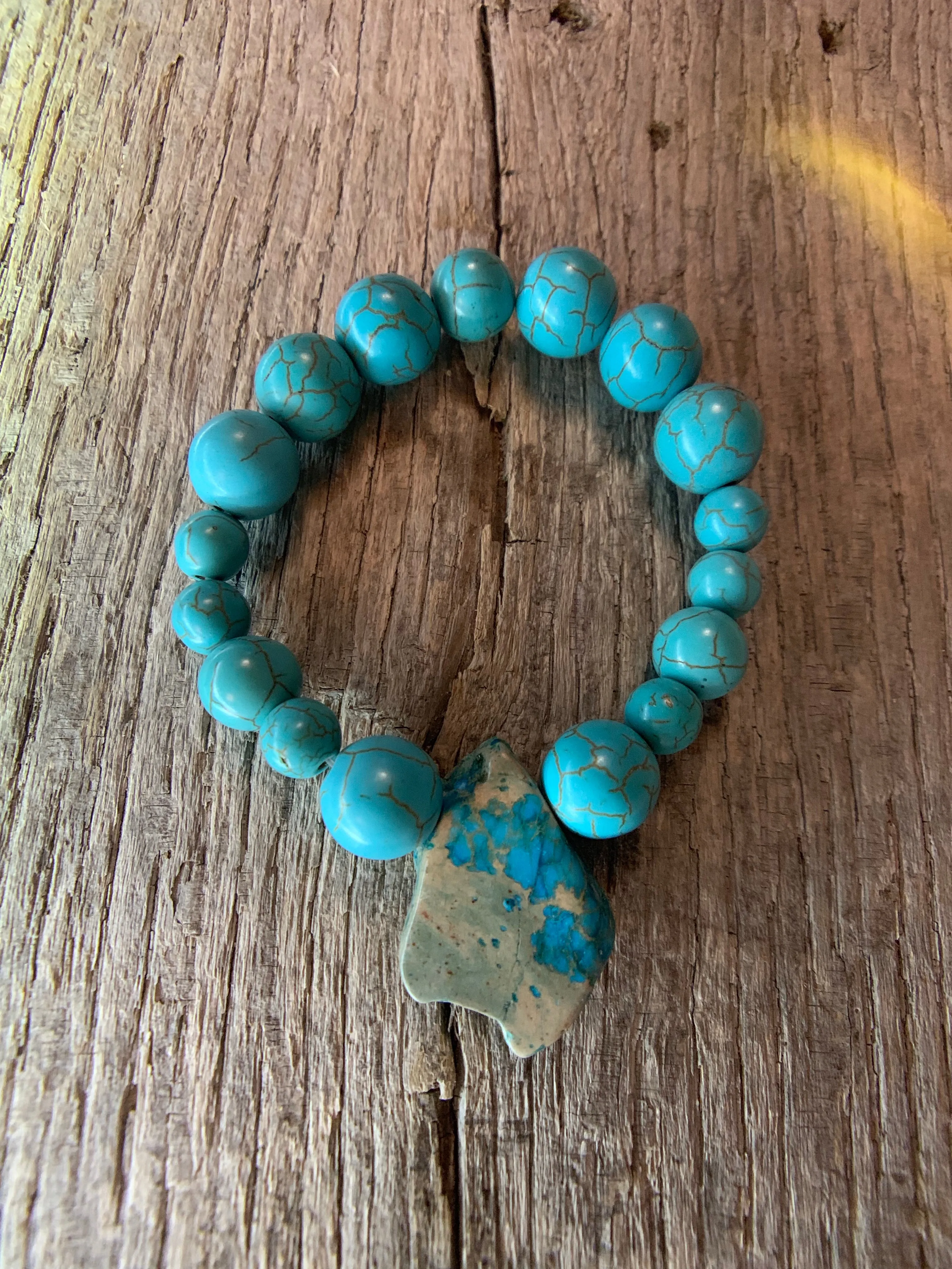 Turquoise Bracelet with Large Stone Accent