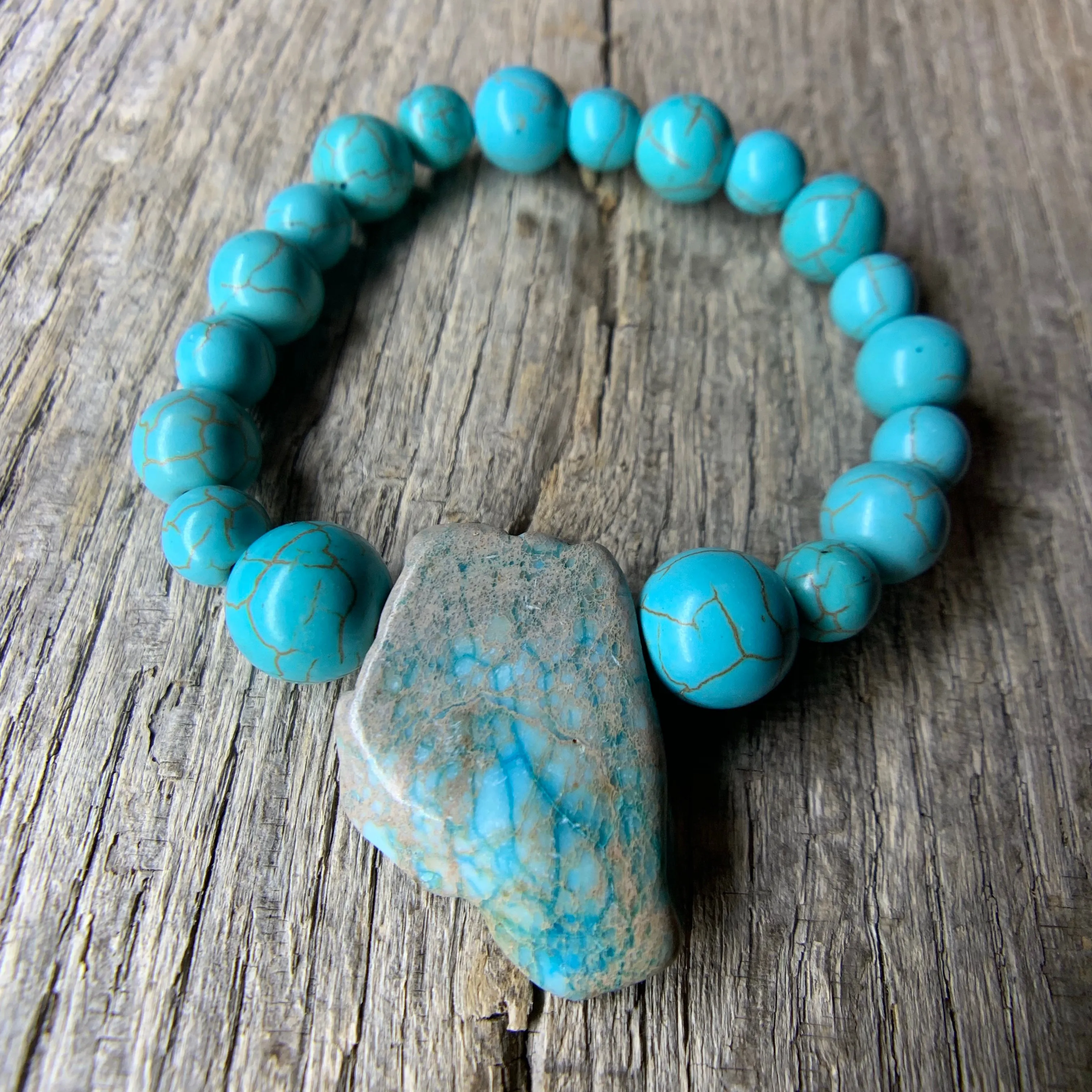 Turquoise Bracelet with Large Stone Accent