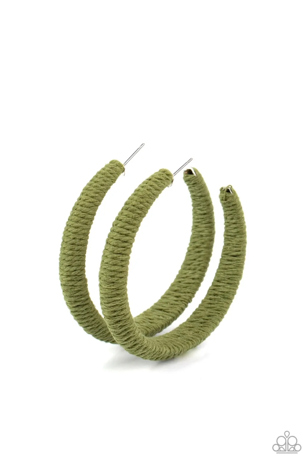 TWINE and Dine Green Hoop Earrings - Paparazzi Accessories