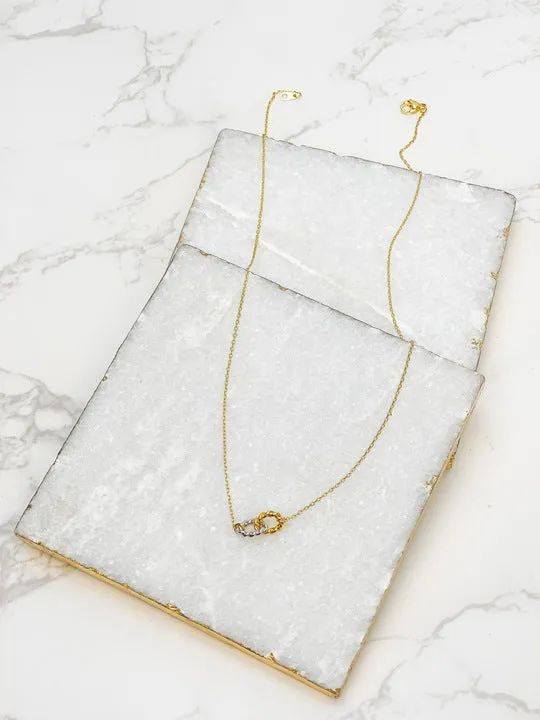 Two-Tone Gold Dipped Dainty Chain Necklace