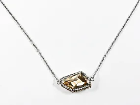 Unique Shape Topaz CZ Silver Necklace