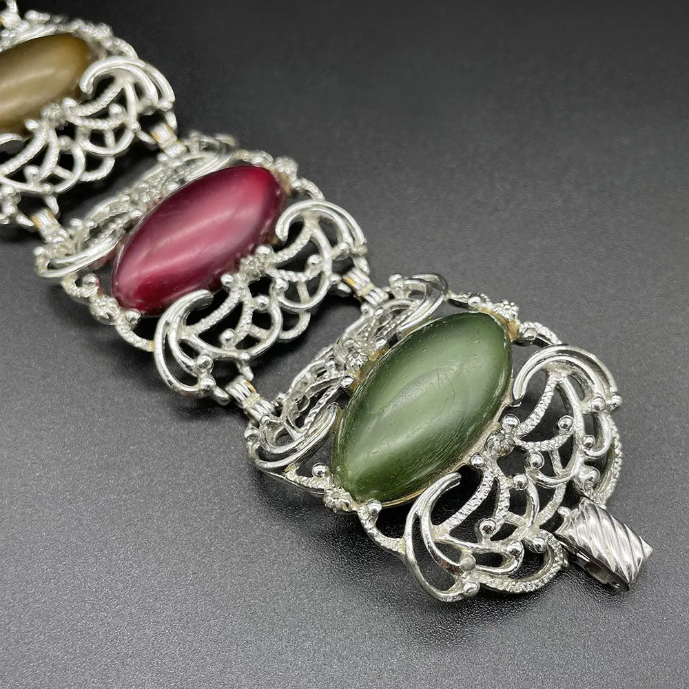 【USA輸入】ヴィンテージ SARAH COV. マルチカラー フィリグリー ブレスレット/Vintage SARAH COV. Filigree Bracelet