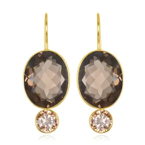 Valencia Grand Oval Earring-Smoky Gold